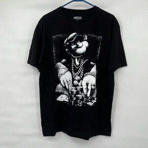 Popeye nwot black white chains money short sleeve tee